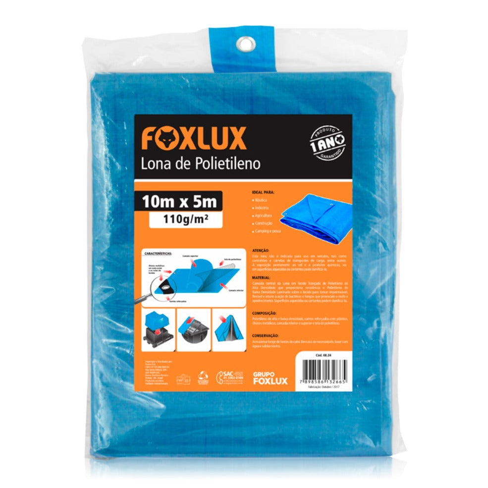 LONA DE POLIETILENO AZUL 10MX5M FOXLUX