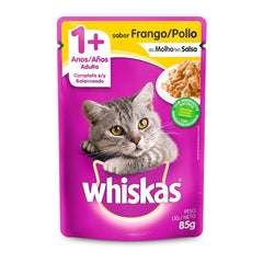 WHISKAS SACHE GATOS ADULTO 1+ FRANGO AO MOLHO 85G