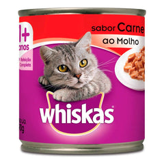 WHISKAS LATA GATOS ADULTO 1+ CARNE AO MOLHO 290G