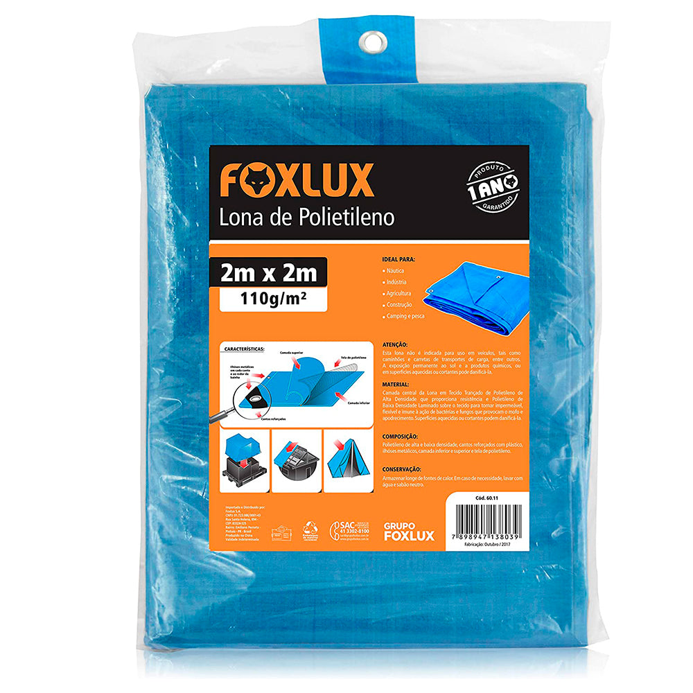 LONA DE POLIETILENO AZUL 2MX2M FOXLUX