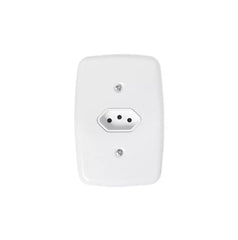 TOMADA IDEALE 2P+T 10A/250W COM PLACA BRANCA REF 3211 PLUZIE