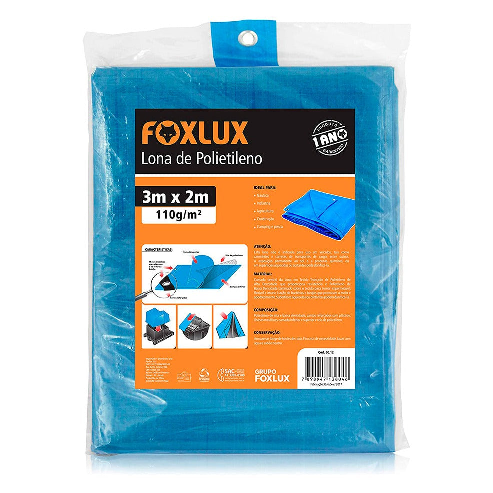 LONA DE POLIETILENO AZUL 3MX2M FOXLUX
