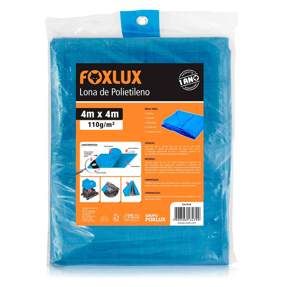 LONA DE POLIETILENO AZUL 4MX4M FOXLUX