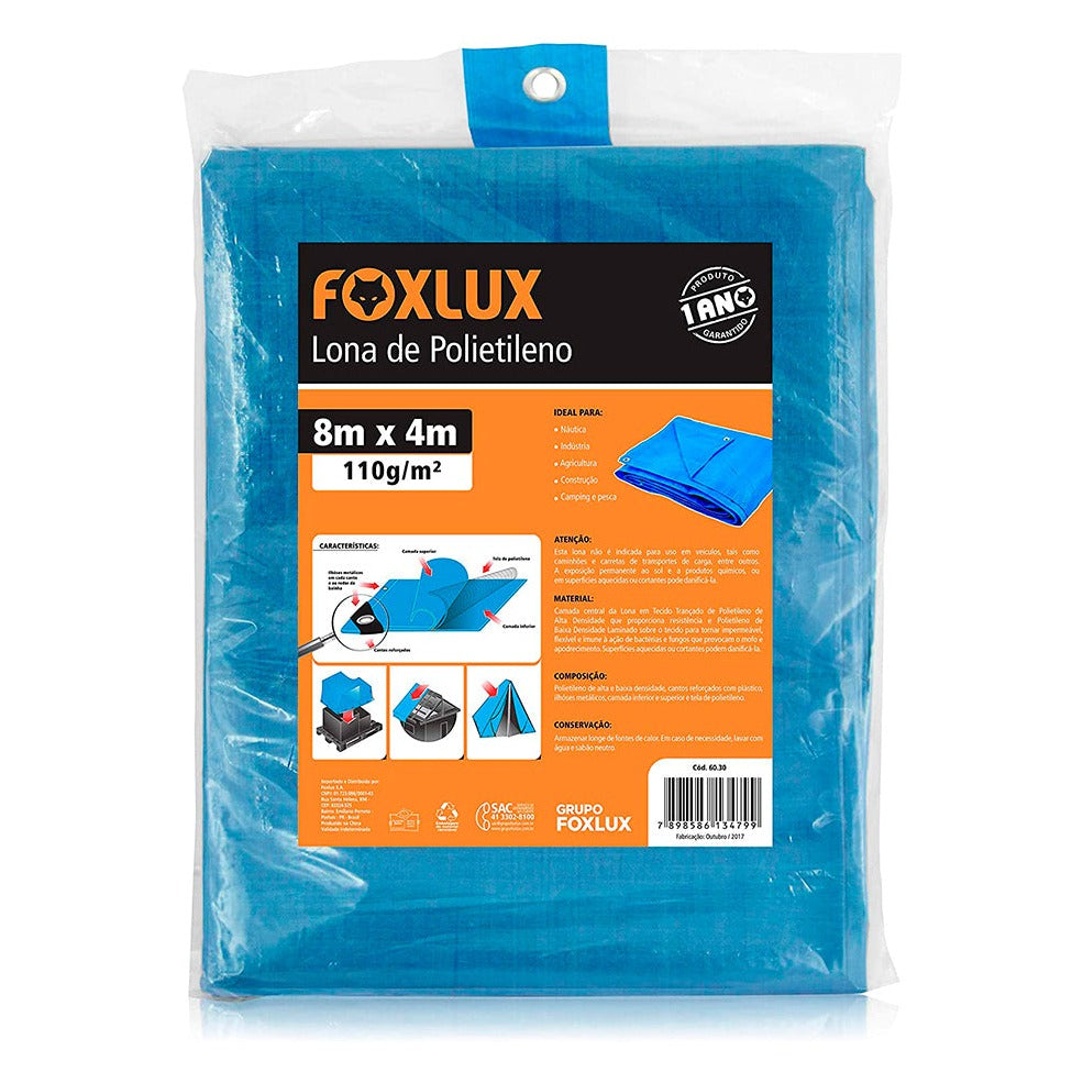 LONA DE POLIETILENO AZUL 8MX4M FOXLUX