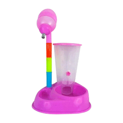 COMEDOURO E BEBEDOURO C/ DOSADOR 600ML ROSA