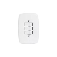 INTERRUPTOR 3 TECLAS SIMPLES 10A/250V C/ PLACA IDEALE BRANCO REF 3205 PLUZIE