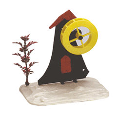 ENFEITE AQUARIO CERAMICA MOINHO C/ PLANTA