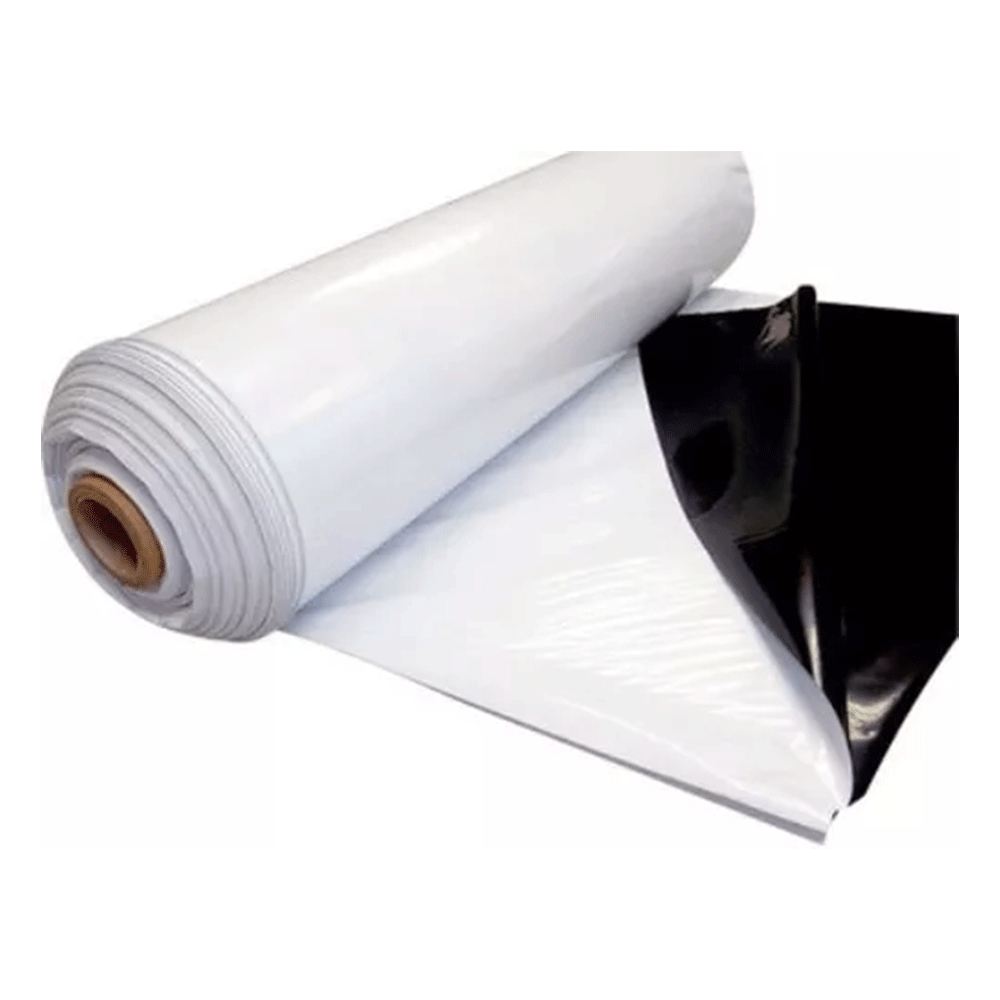 LONA PRETA/BRANCO 8X100 150 MICRAS