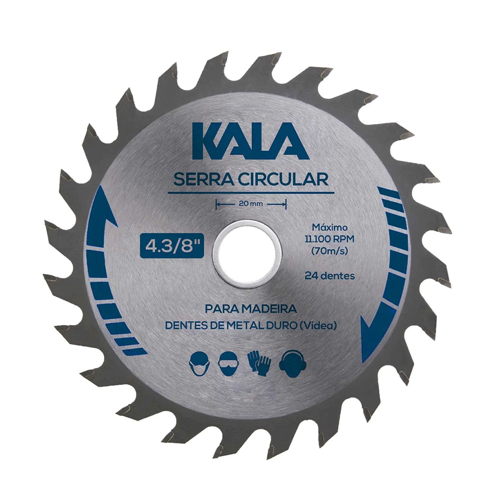 DISCO SERRA CIRCULAR 110MM X 20MM 24 DENTES KALA
