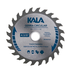 DISCO SERRA CIRCULAR 110MM X 20MM 24 DENTES KALA