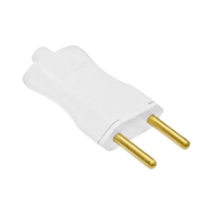 PINO PLUG DESMONTAVEL MACHO 2P10A/250V BRANCO LINHA STANDART REF 9200 PLUZIE