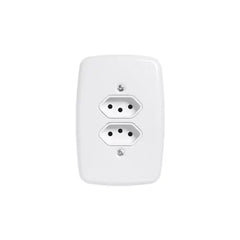 TOMADA DUPLA IDEALE 2P+T 20A/250W COM PLACA BRANCA REF 3214 PLUZIE