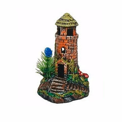 ENFEITE AQUARIO CERAMICA FAROL DECORADO T-43D
