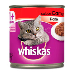 WHISKAS LATA GATOS ADULTO 1+ CARNE EM PATE 290G