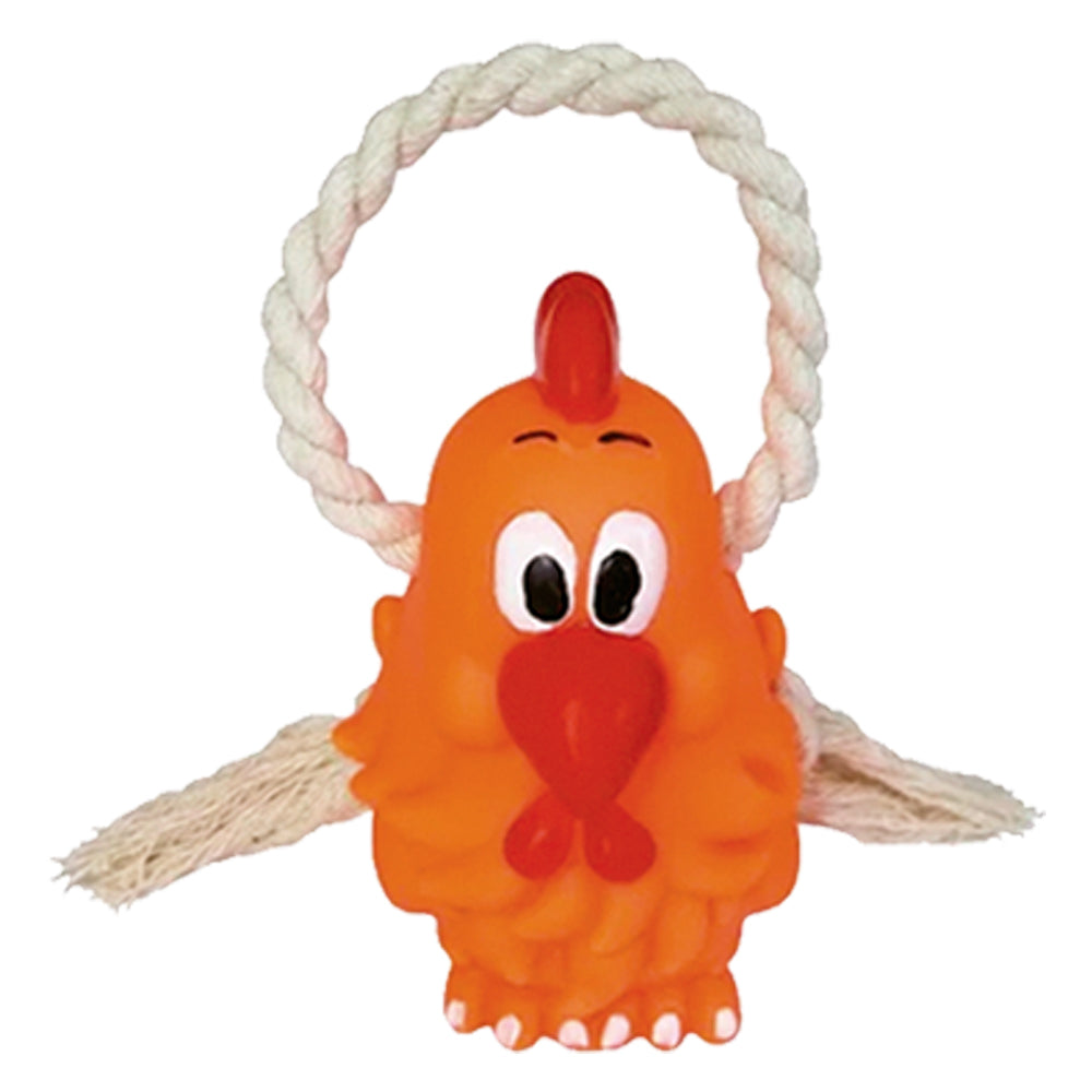 BRINQUEDO VINIL GALINHA C/ CORDA 22CM