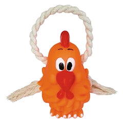 BRINQUEDO VINIL GALINHA C/ CORDA 22CM
