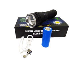 LANTERNA TATICA PROFISSIONAL RECARREGAVEL 3 HORAS USB MK-10-0374