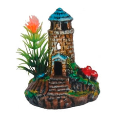 ENFEITE AQUARIO CERAMICA FAROL MINI DECORADO 89D