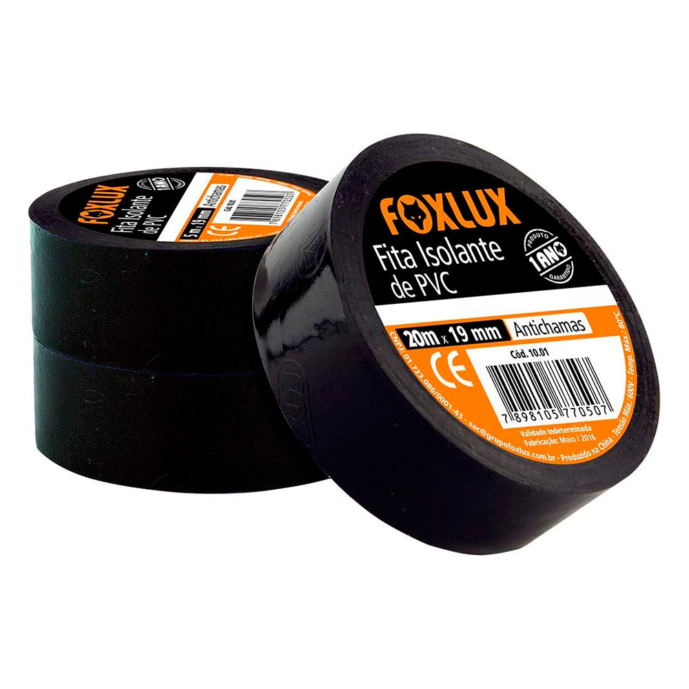 FITA ISOLANTE 20MX19MM PRETA FOXLUX
