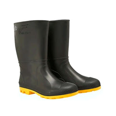 BOTA VULCABRAS PRETA SOLA AMARELA BORRACHA CANO MEDIO S/ FORRO N40