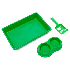 KIT BANDEJA VERDE P/ GATOS C/ BANDEJA+PA+COMEDOUROS