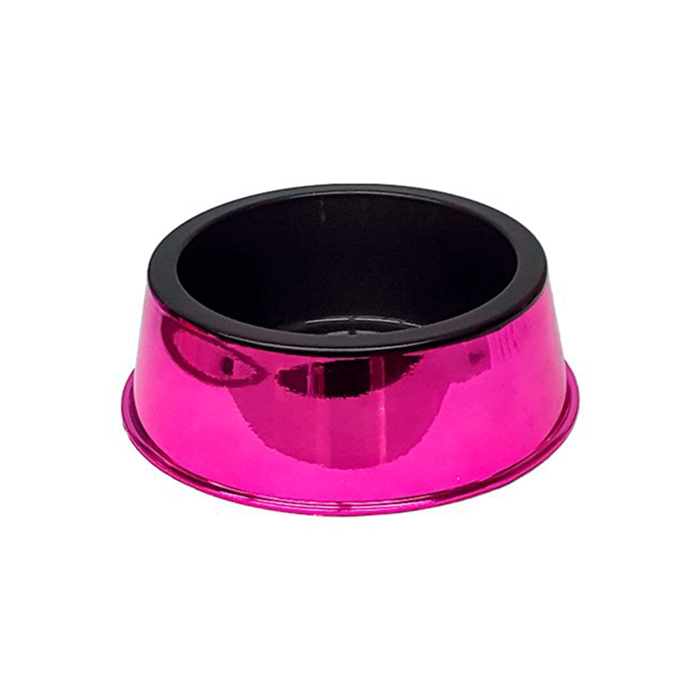 COMEDOURO METALIZADO ANTI-FORMIGA 1900ML ROSA