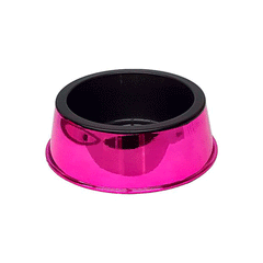 COMEDOURO METALIZADO ANTI-FORMIGA 1900ML ROSA
