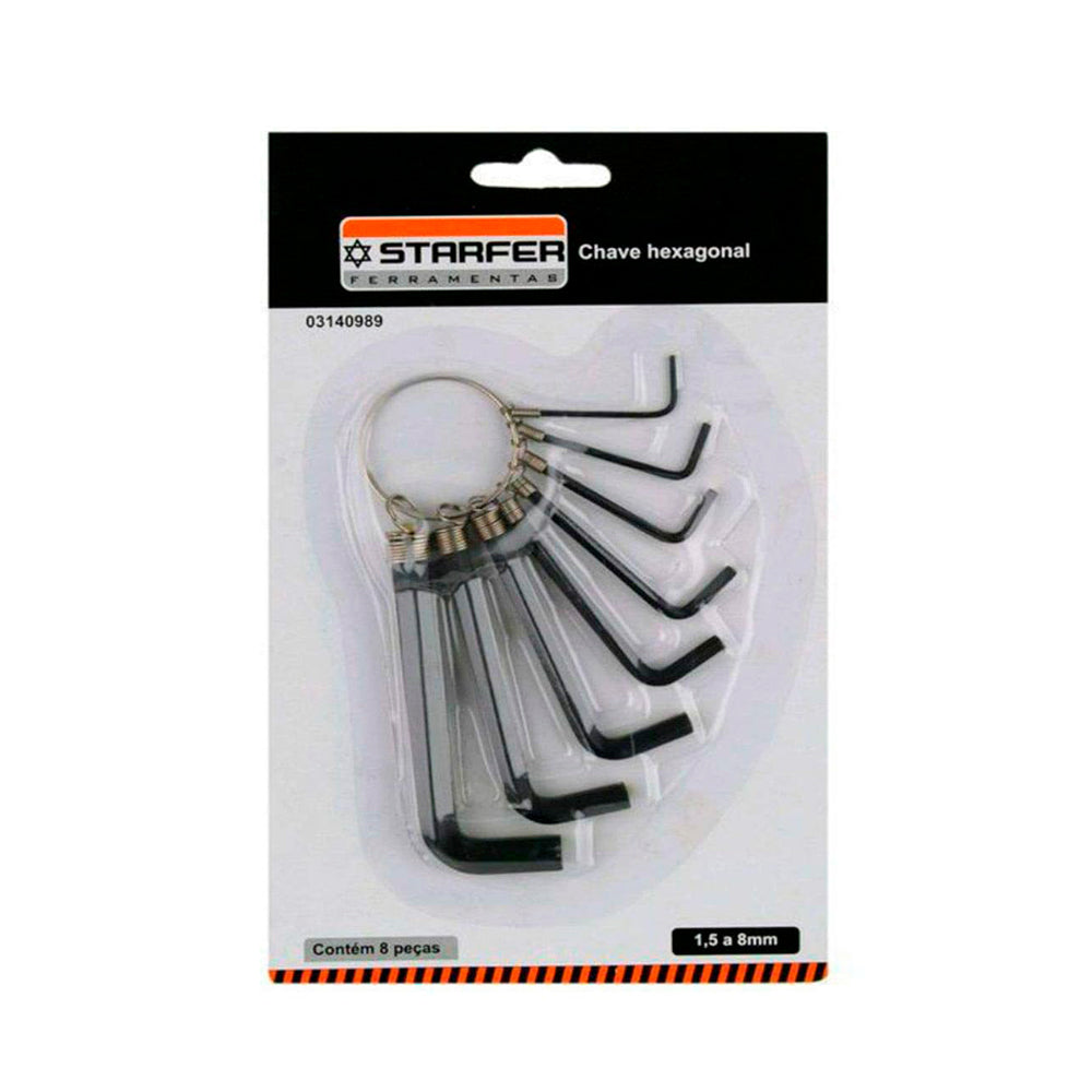 CHAVE ALLEN 10 PEÇAS 1,5 A 10MM STARFER ENCARTELADO