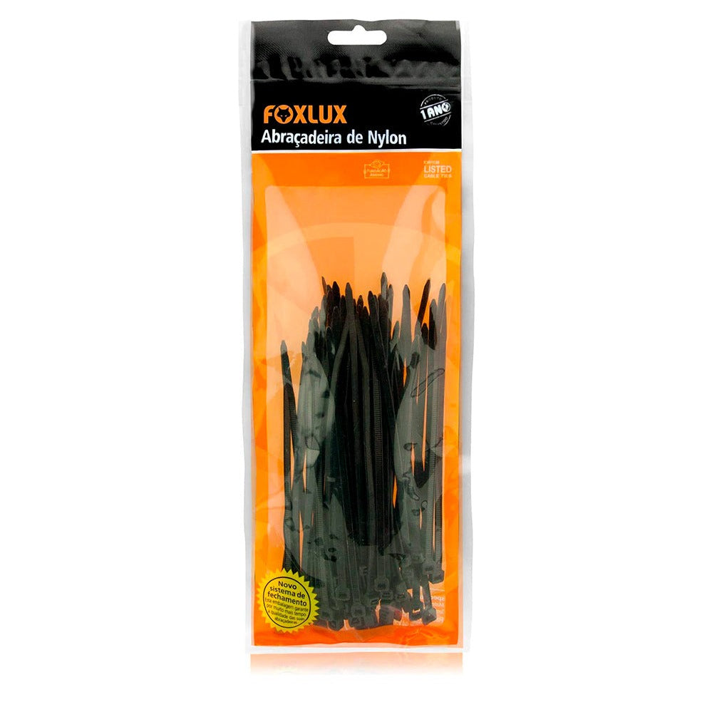 ABRACADEIRA NYLON 380MMX4,8 PRETO FOXLUX 1 UN