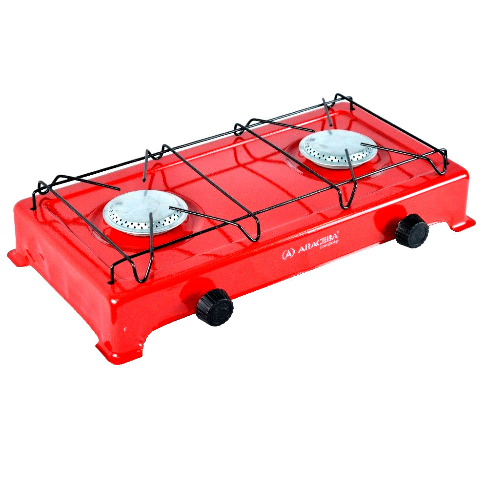 FOGAO CAMPING 2 BOCAS BP LUXO VERMELHO SUZAN PECAS