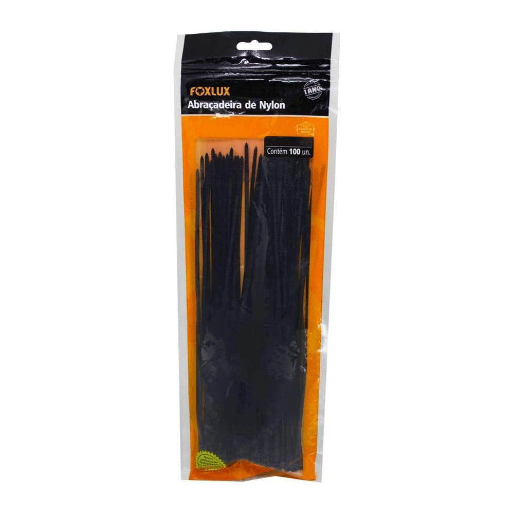 ABRACADEIRA NYLON 100MM X 2,5 PRETA FOXLUX