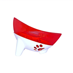 COMEDOURO E BEBEDOURO INCLINADO METALIZADO 450GR/600ML VERMELHO