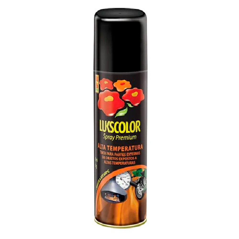 TINTA SPRAY MULTIUSO ALTA TEMPERATURA PRETO FOSCO 400ML LUKSCOLOR
