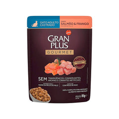 GRANPLUS SACHE GATO ADULTO CASTRADO SALMAO/FRANGO 85GR