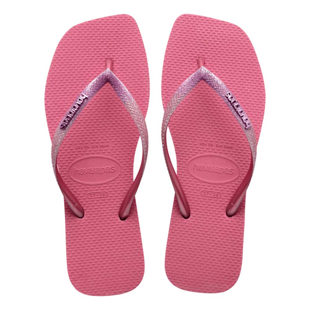 HAVAIANAS SLIM SQUARE GLITTER ROSA VELUDO 39/40
