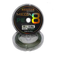 LINHA PARA PESCA 0.16MM C/ 100 MTS MEGA X8