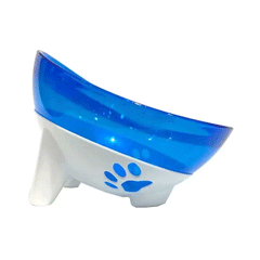 COMEDOURO E BEBEDOURO INCLINADO METALIZADO 450GR/600ML AZUL