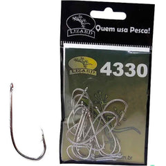 ANZOL 4330 TAM 2/0 - CRT 15 PÇ AÇO CARBONO C/ ACABAMENTO NICKEL LIZARD FISHING