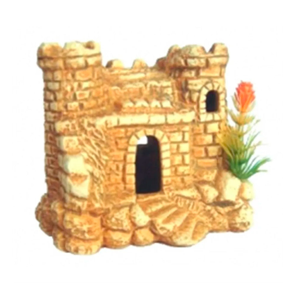 ENFEITE AQUARIO CERAMICA CASTELO ENVELHECIDO T-29E