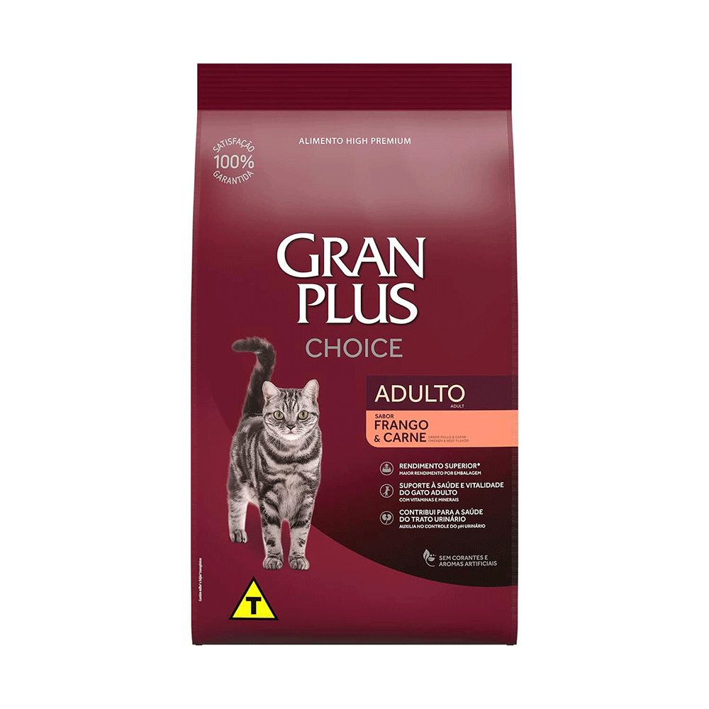 GRANPLUS CHOICE GATO ADULTO FRANGO/CARNE 10,1KG