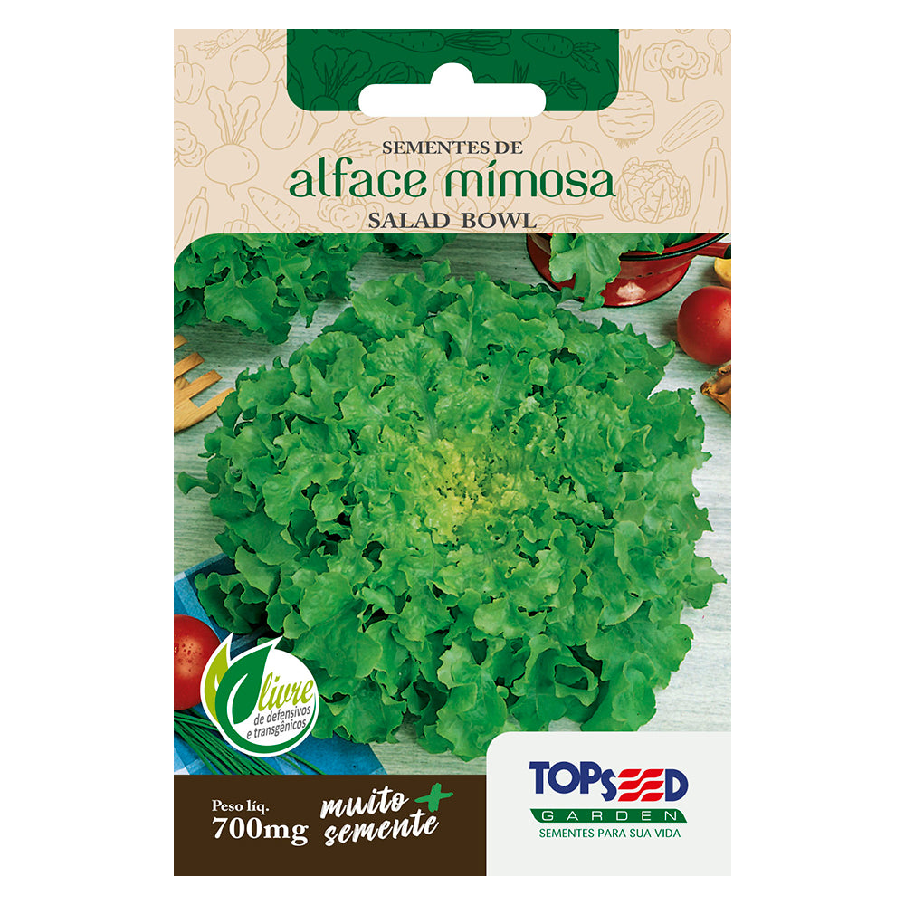 SEMENTE ALFACE MIMOSA SALAD BOWL 700MG TOPSEED