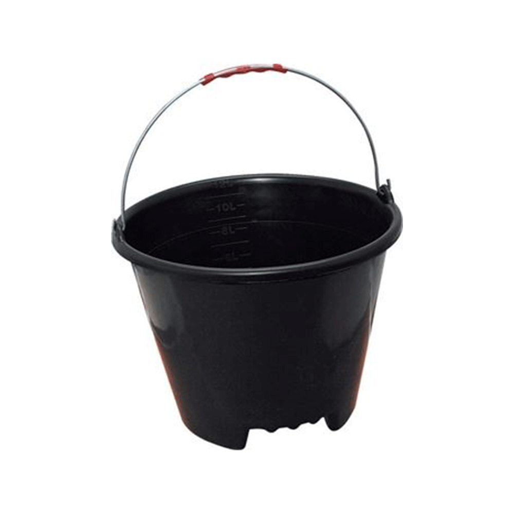 BALDE CONCRETO PLASTICO PRETO 12L C/ PEGA ALTA