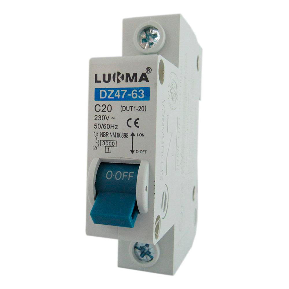 DISJUNTOR UNIPOLAR 20A DIN LUKMA 34004