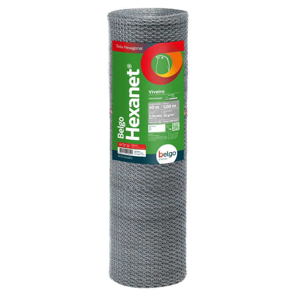 TELA ARAME VIVEIRO 1mt X 50mt FIO 24 BELGO