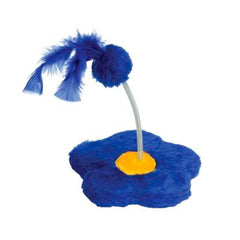 BRINQUEDO FLOR P/ GATO AZUL 18X19CM