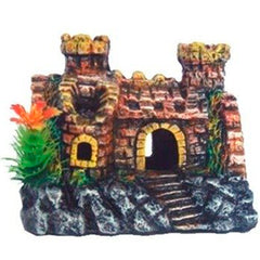 ENFEITE AQUARIO CERAMICA CASTELO MEDIO DECORADO T-46D