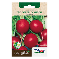 SEMENTE RABANETE CRIMSON GIGANTE SACHE 2,00G TOPSEED