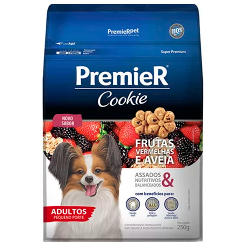 PREMIER COOKIE CAES ADULTO RP FRUTAS VERMELHAS 250G