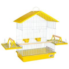 GAIOLA CALOPSITA TETO PLASTICO AMARELO 52X44X25