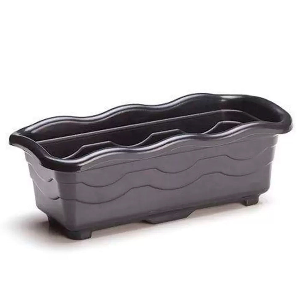JARDINEIRA PLASTICA 37X17X14 3,5L PRETO